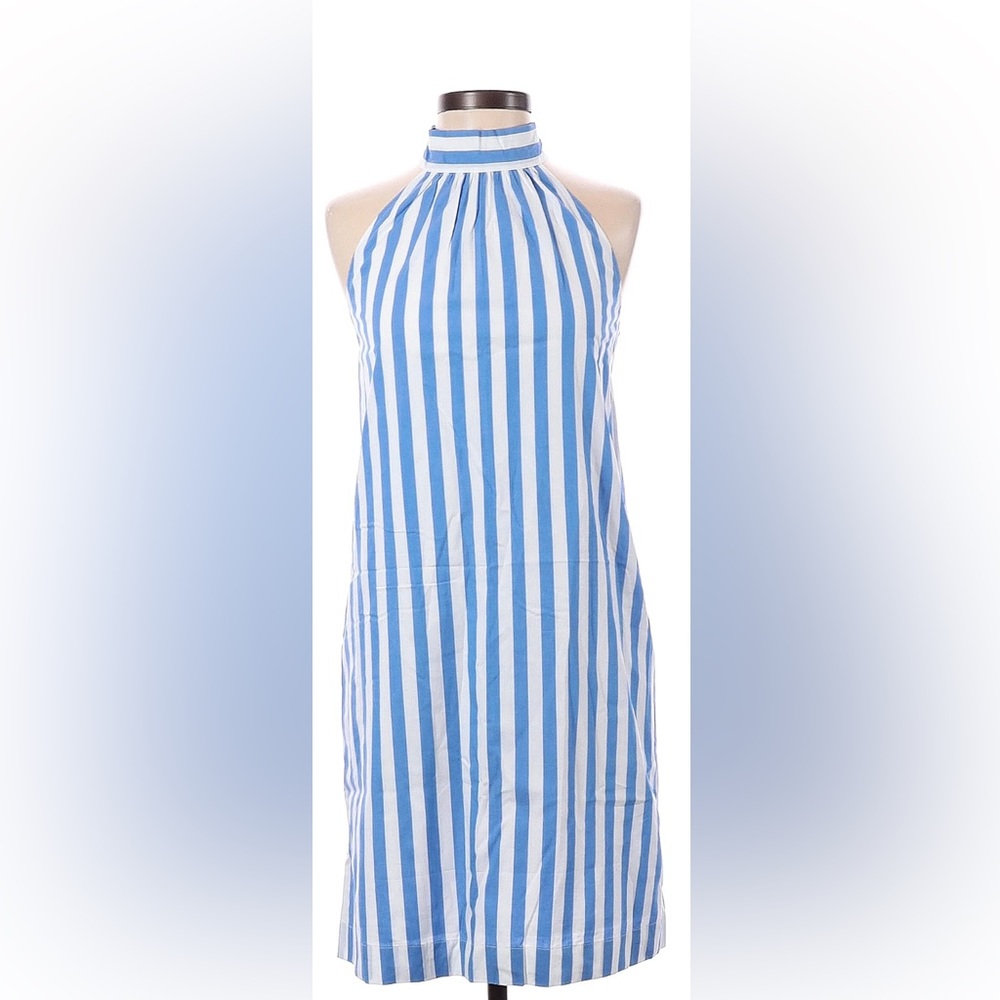 Jcrew blue and white striped dress